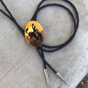 Vintage bolo tie necklace western